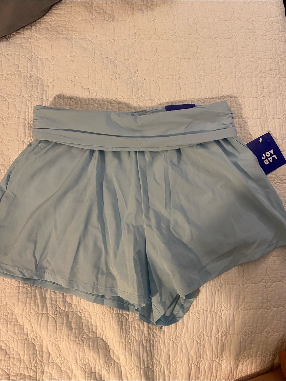 JoyLab Pale Blue Fold-Over Waist Skort